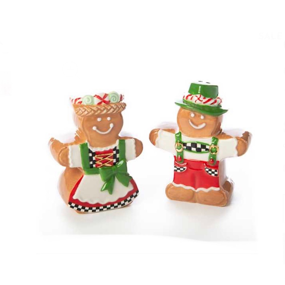 mackenzie childs Candy Cottage Gingerbread Salt & Pepper Set